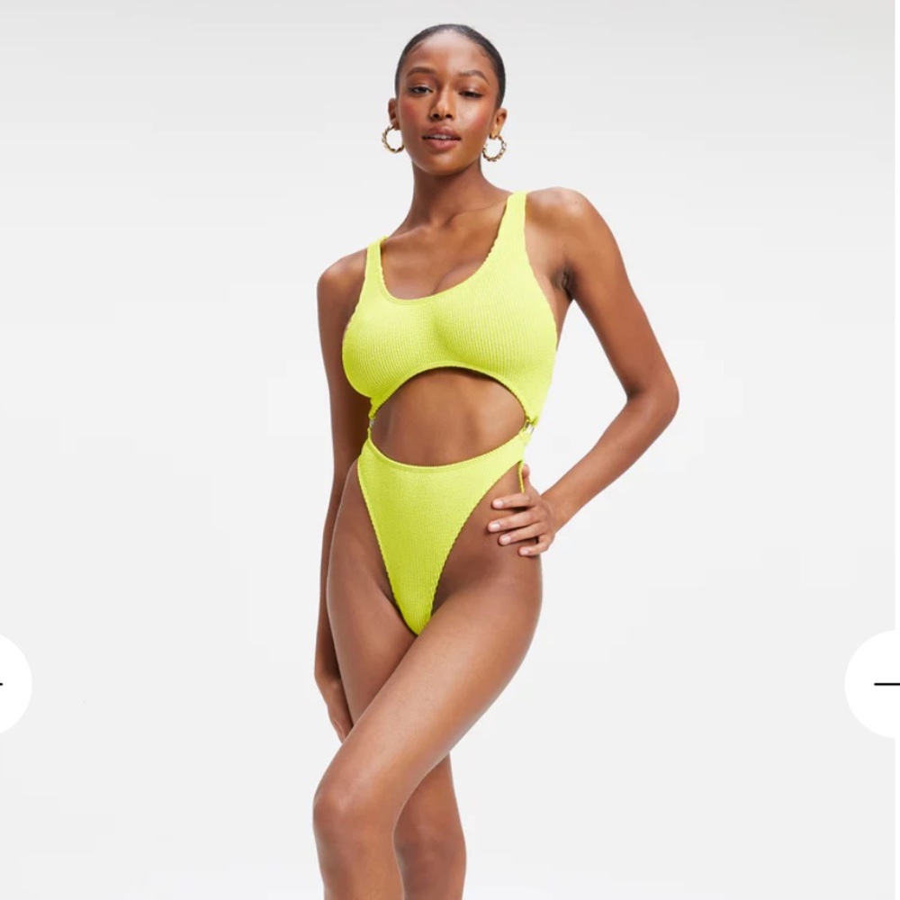 Neon Yellow one piece bikini